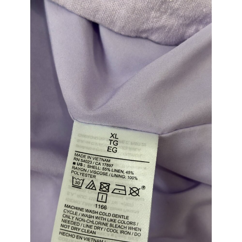 Old Navy Womens Blazer Jacket Sz XL Linen Rayon Lavendar Double Breasted Relaxed - Picture 5 of 6